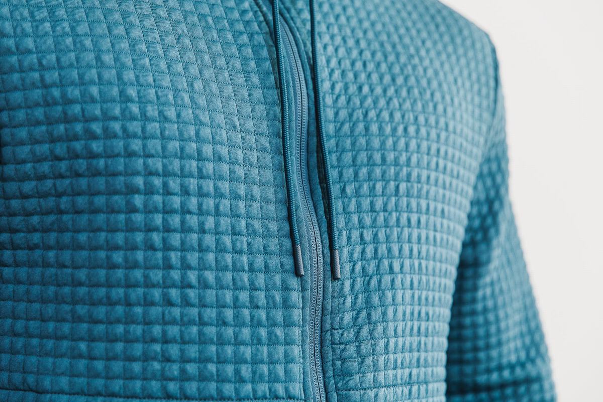 Nobull Quilted Zip-up Men's Jackets Grey Blue | Australia (DX0481)